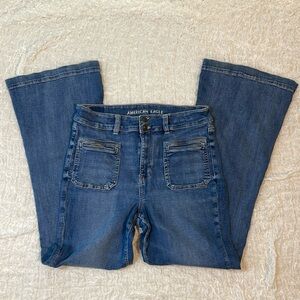 AE  Next Level Stretch Super Hi Rise Flare Jeans. 14 Long